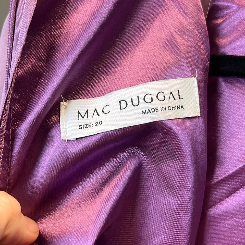 Mac Duggal 68225 Light Purple Chiffon Ruched Illusion Raglan Sleeve Ruffle Gown - Picture 12 of 14